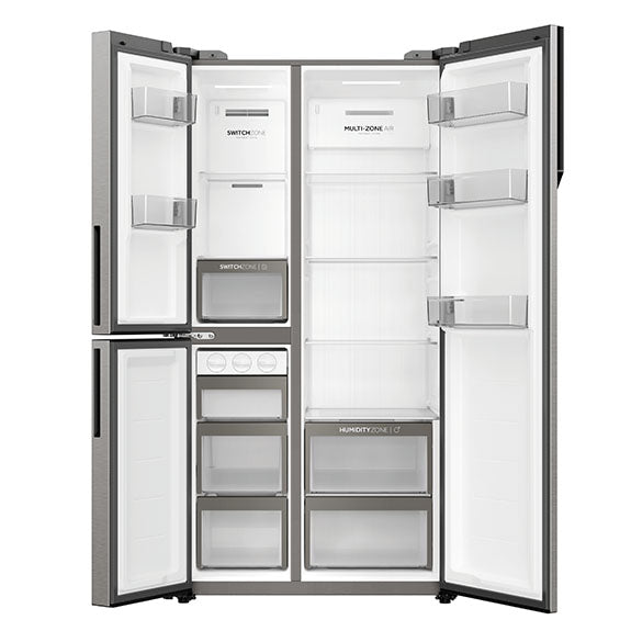 Haier 574L Side-by-Side Fridge Freezer - Satina