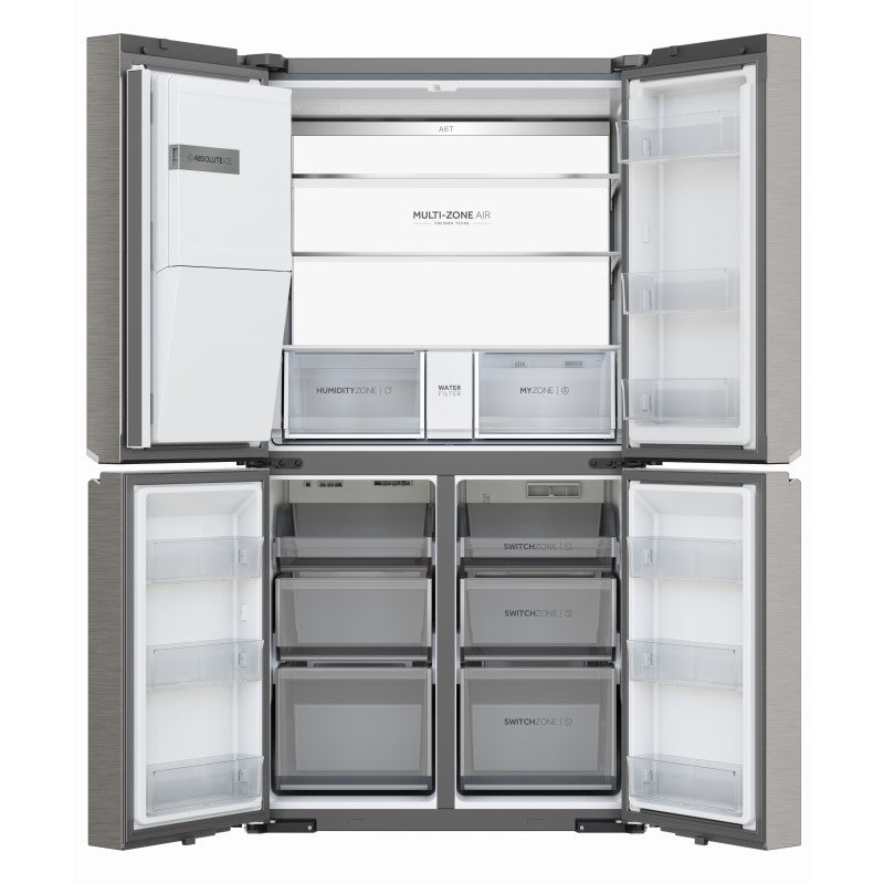 Haier 601L Quad Door Refrigerator Plumbed Ice & water