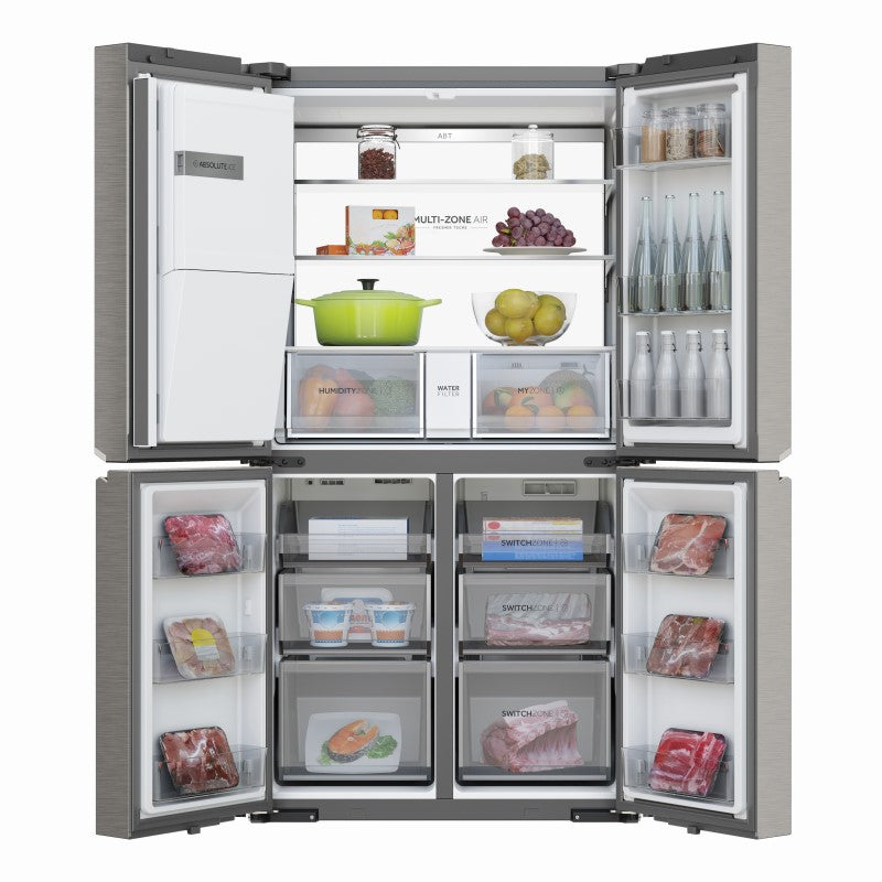 Haier 601L Quad Door Refrigerator Plumbed Ice & water