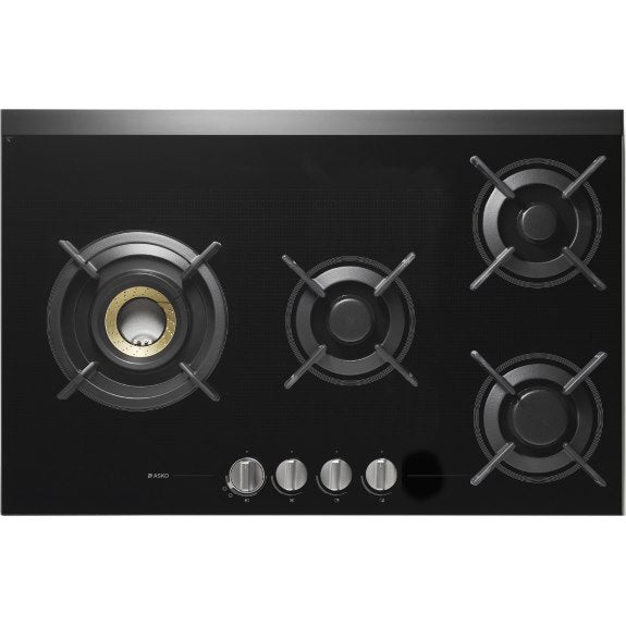 ASKO Elements 80cm Volcano Gas Cooktop - Black Ceramic Glass
