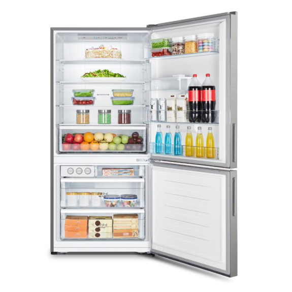 Hisense 482 Litre PureFlat Bottom Mount Refrigerator - Stainless Steel
