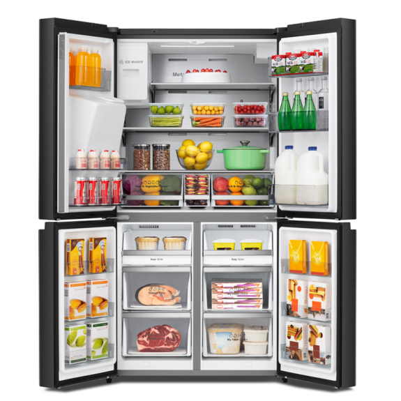 Hisense 585 Litre Pureflat French Door Refrigerator - Black Steel