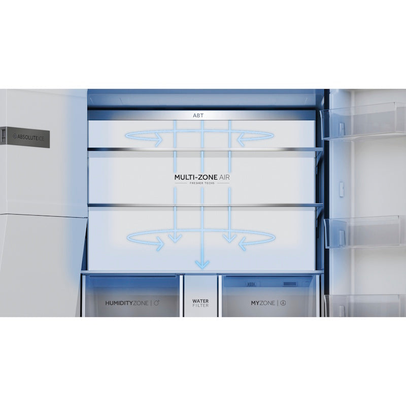 Haier 601L Quad Door Refrigerator Plumbed Ice & water