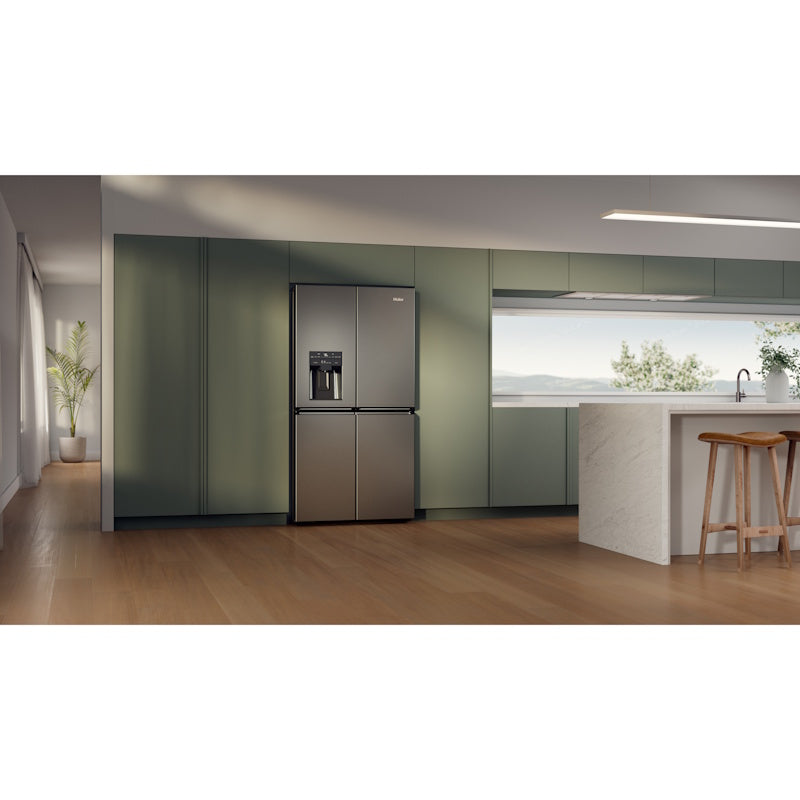 Haier 601L Quad Door Refrigerator Plumbed Ice & water