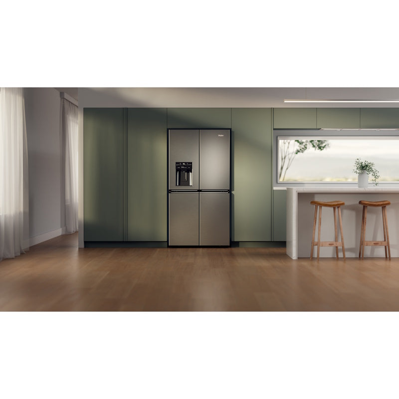 Haier 601L Quad Door Refrigerator Plumbed Ice & water