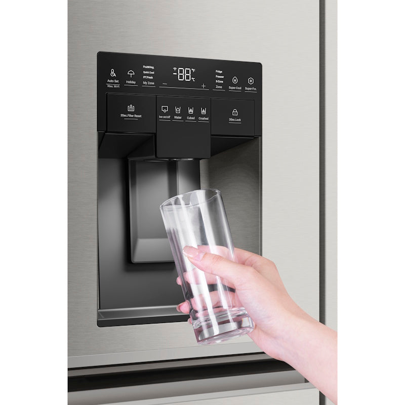 Haier 601L Quad Door Refrigerator Plumbed Ice & water