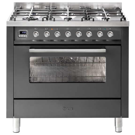 ILVE Pro-Line 90cm Dual Fuel Freestanding Cooker - Graphite