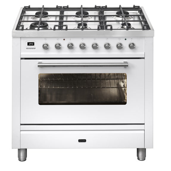 ILVE Pro-Line 90cm Dual Fuel Freestanding Cooker - White