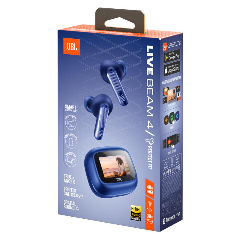 JBL Live Beam 4 TWS Adaptive Noise Cancelling Earbuds - Blue