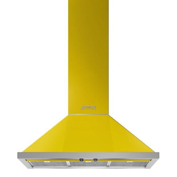 Smeg Portofino 90cm Wallmount Canopy Rangehood - Yellow