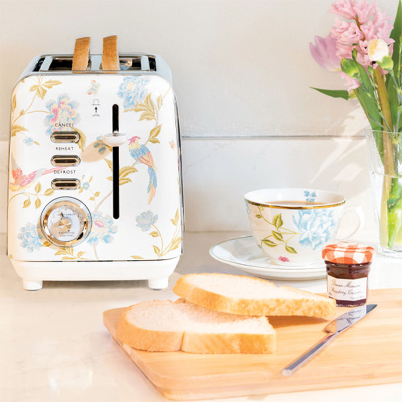 Laura Ashley Elvenden 2 Slice Toaster - White/Silver