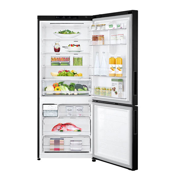 LG 420 Litre Bottom Mount Refrigerator - Black Steel Finish