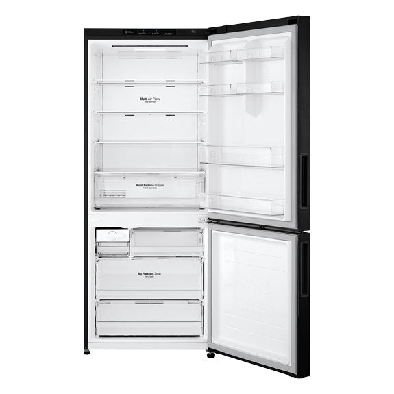 LG 420 Litre Bottom Mount Refrigerator - Black Steel Finish