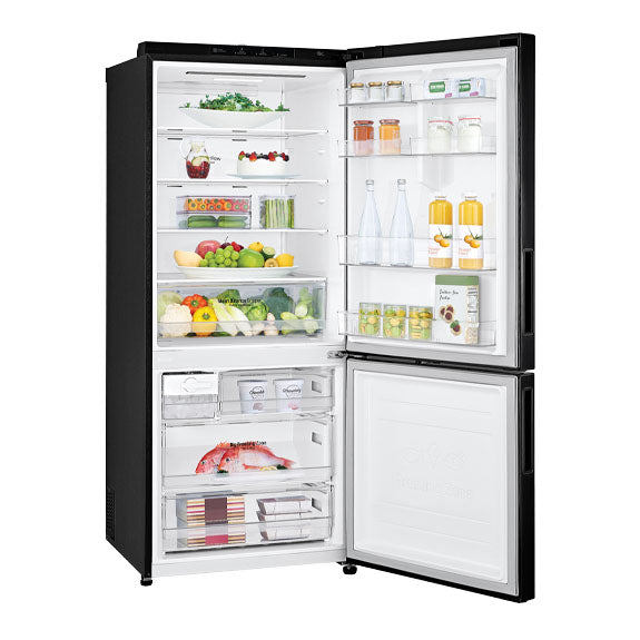LG 420 Litre Bottom Mount Refrigerator - Black Steel Finish