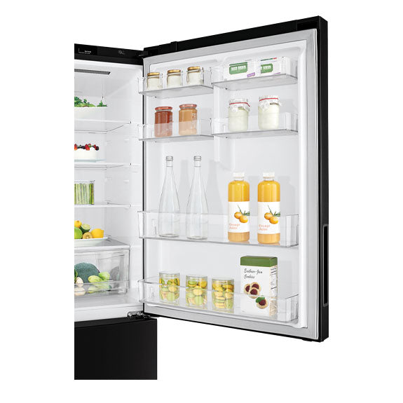 LG 420 Litre Bottom Mount Refrigerator - Black Steel Finish