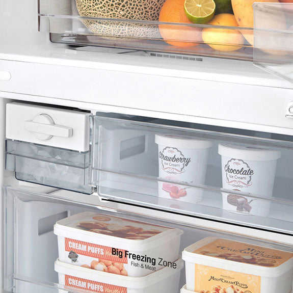 LG 420 Litre Bottom Mount Refrigerator - White