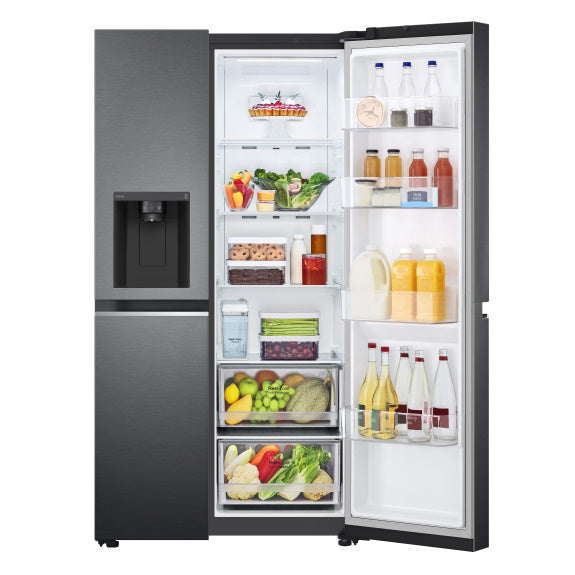 LG 635 Litre Side By Side Refrigerator - Matte Black