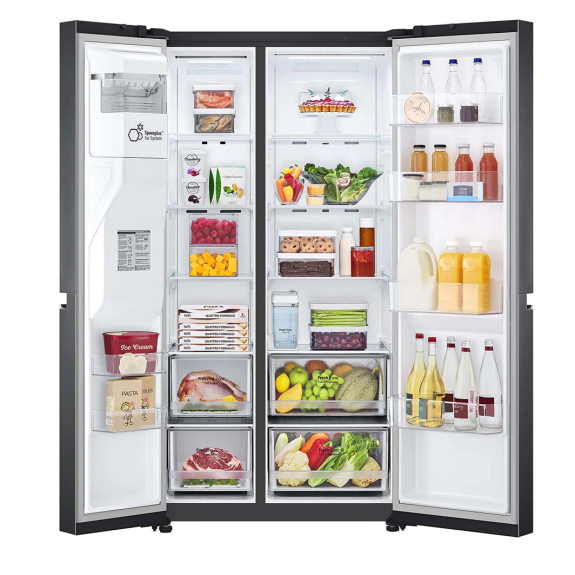 LG 635 Litre Side By Side Refrigerator - Matte Black