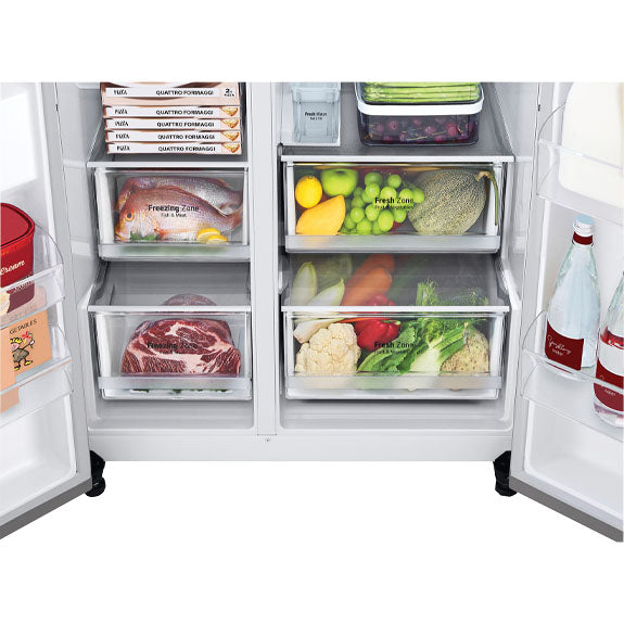 LG 635 Litre Side-By-Side Refrigerator - Stainless Steel