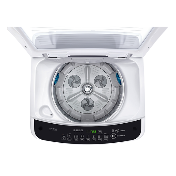 LG 6.5kg Top Load Washer - White/Black Trim