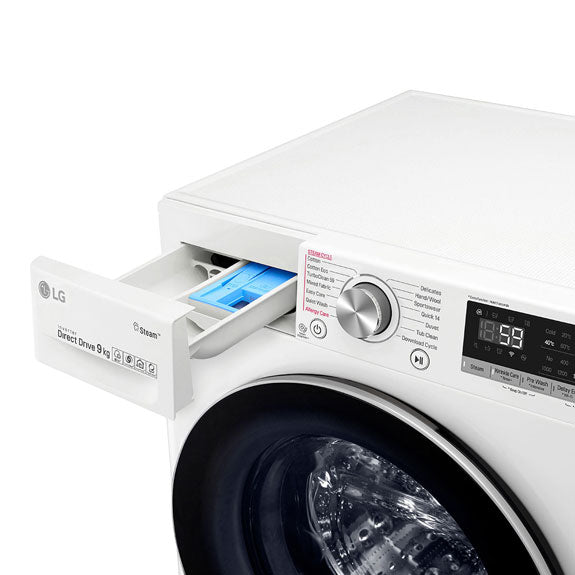 LG 9kg Front Load Washer - White