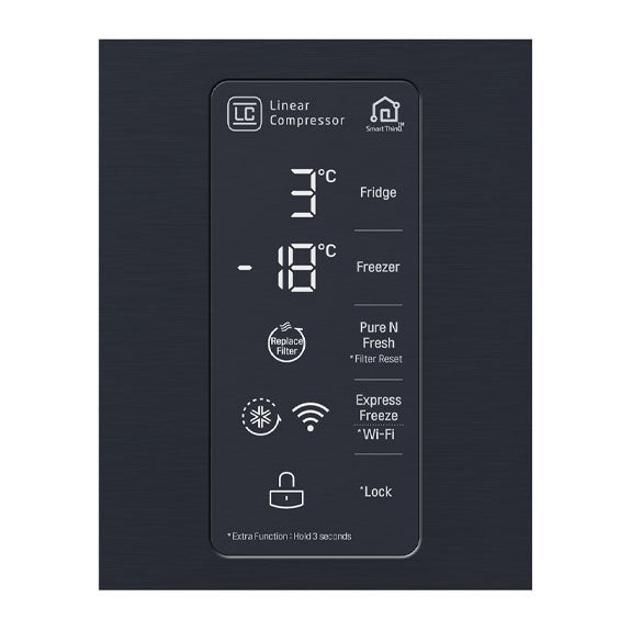 LG 530 Litre French Door Refrigerator - Matte Black