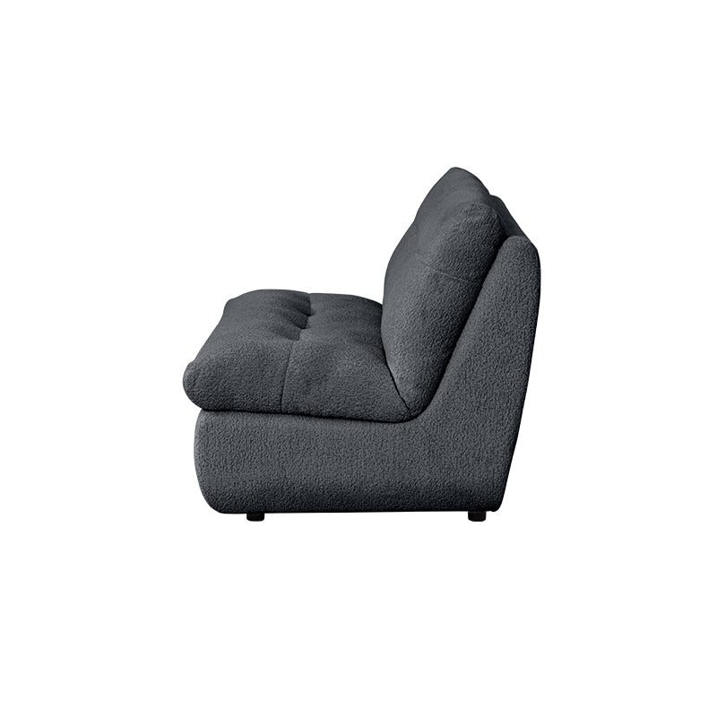 Meka 2 Seater Armless Modular Fabric Sofa - Charcoal