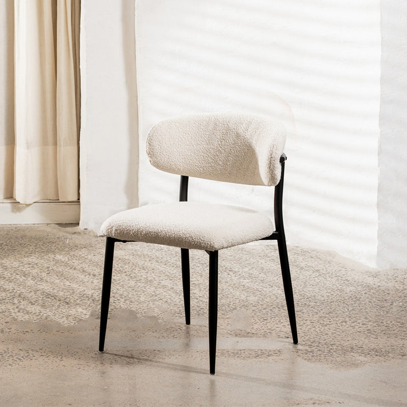 Milan Dining Chair - Off White Boucle