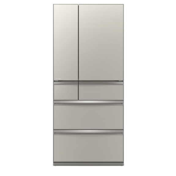 Mistubishi Electric 700 Litre Multi-Drawer Glass Refrigerator - Argent Silver