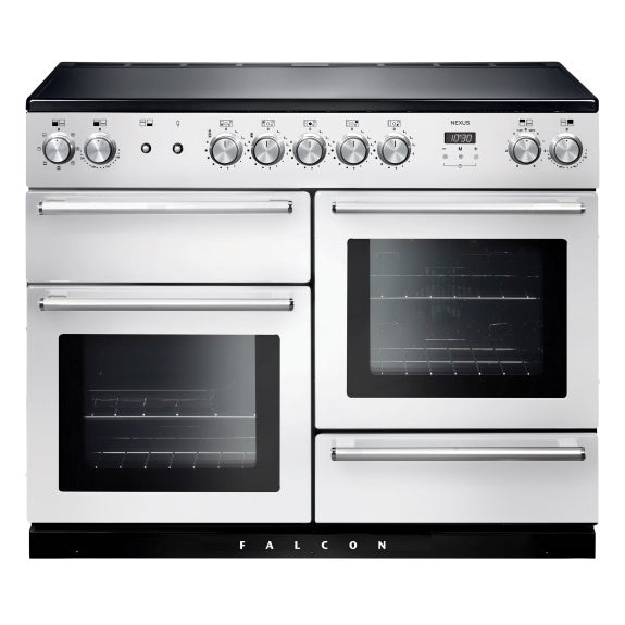 Falcon Nexus 110cm Induction Hob Cooker - White & Chrome