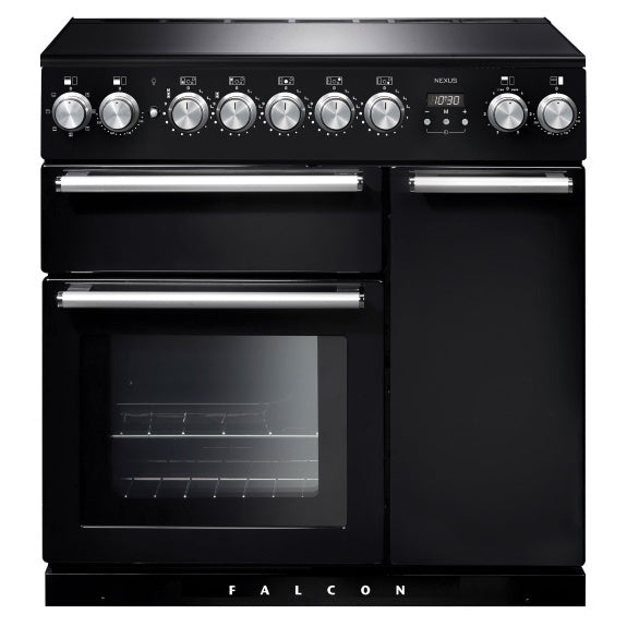 Falcon Nexus 90cm Induction Hob Cooker - Black & Chrome