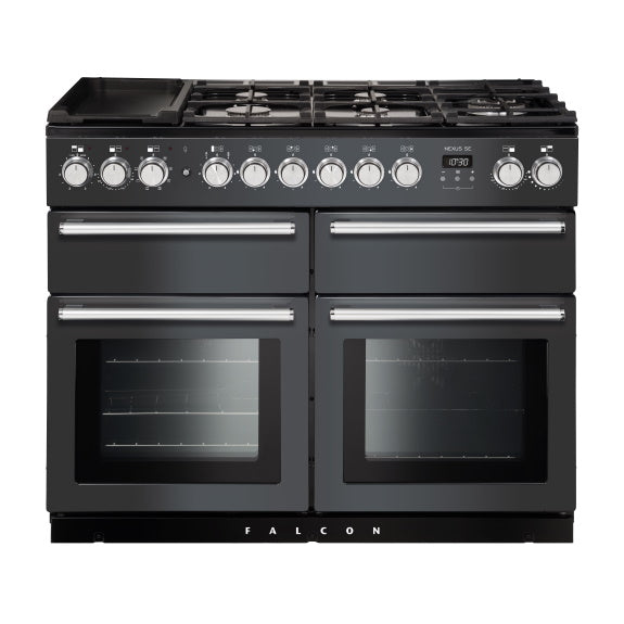 Falcon Nexus SE 110cm 5 Burner Dual Fuel Cooker - Slate & Chrome