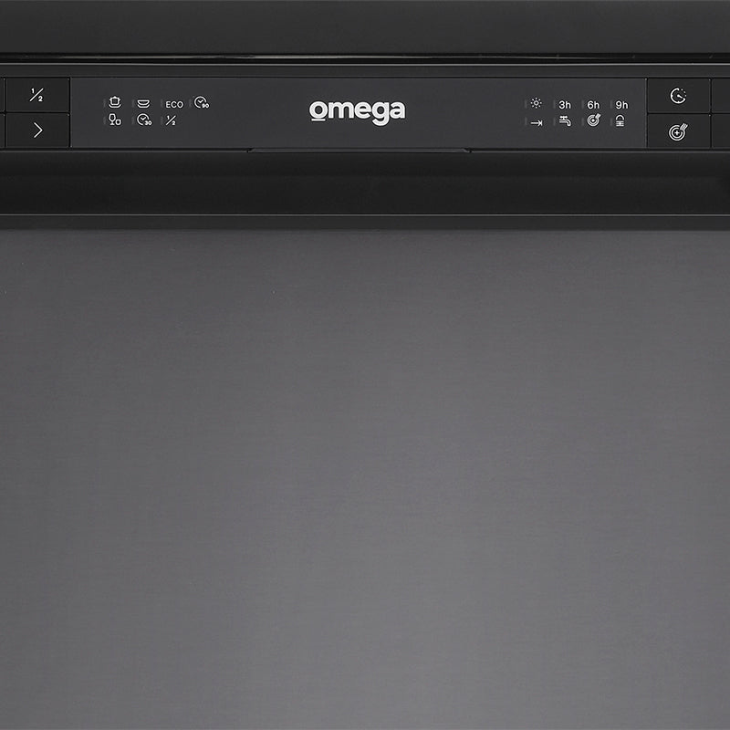 Omega 60cm Freestanding Dishwasher - Black Stainless Steel