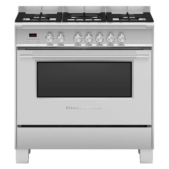 Fisher & Paykel 90cm Dual Fuel Freestanding Cooker - Stainless Steel