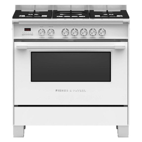 Fisher & Paykel 90cm Dual Fuel Freestanding Cooker - White