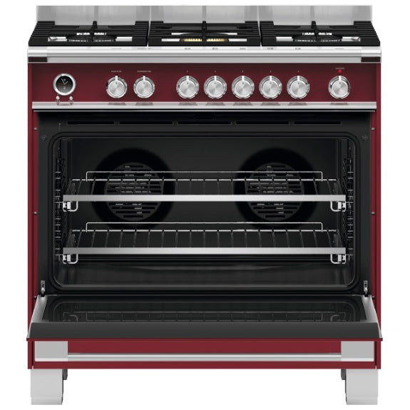 FISHERPAYKEL DUAL FUEL FREESTANDING COOKER RED 90cm