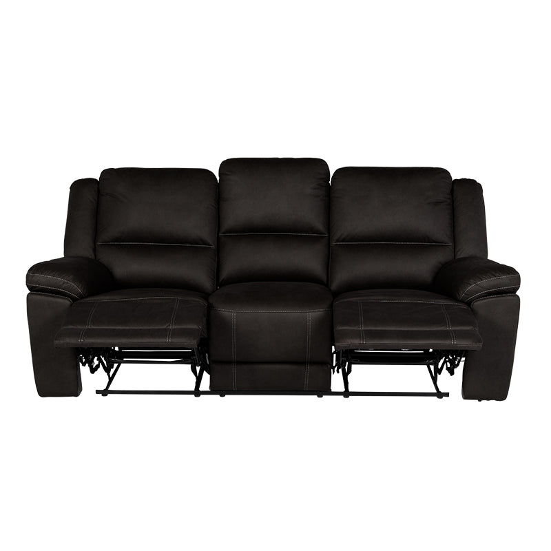 Oregon 3 Seater Fabric Recliner - Jet