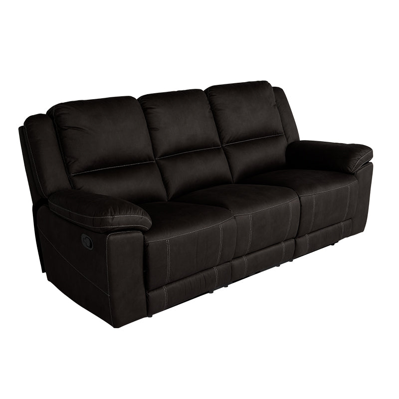 Oregon 3 Seater Fabric Recliner - Jet