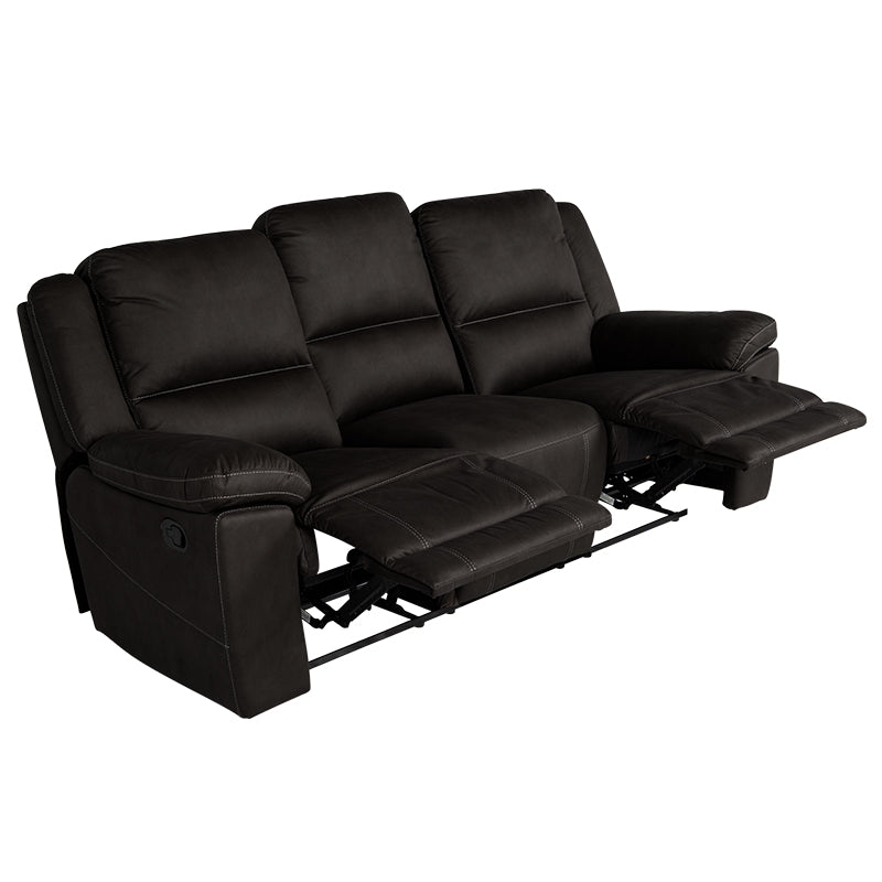Oregon 3 Seater Fabric Recliner - Jet