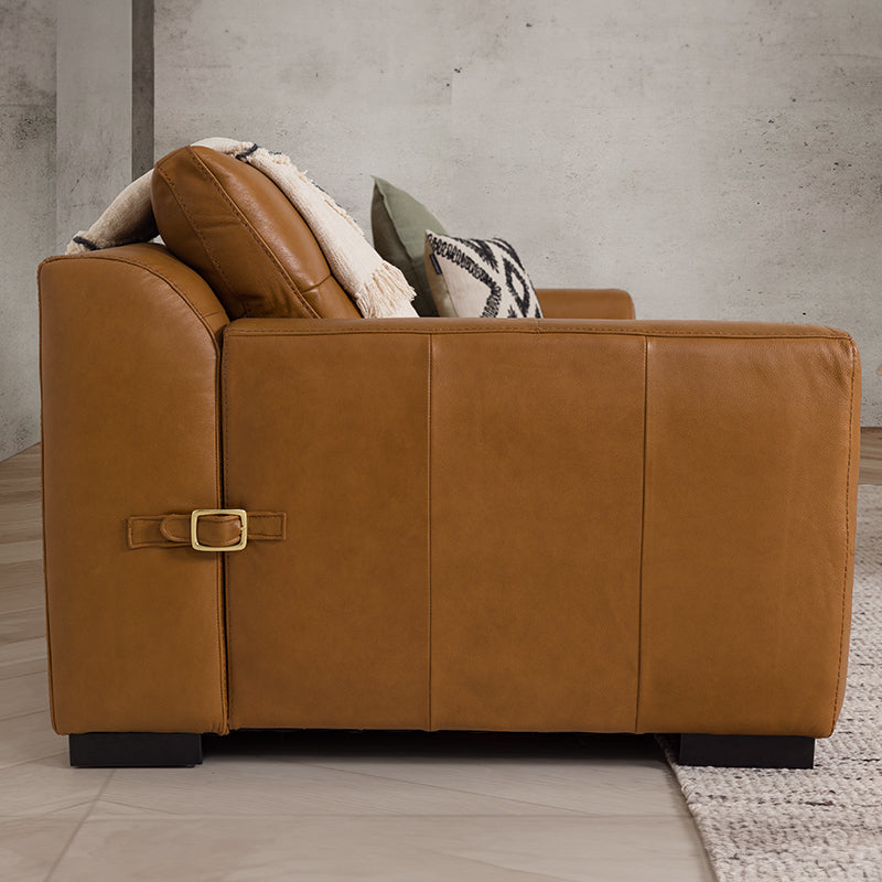 Orsini 3 Seater Leather Sofa - Tan