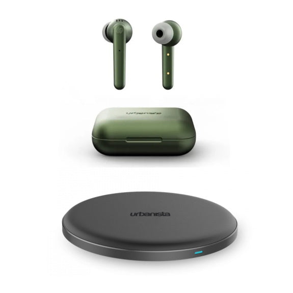 Urbanista Paris + Lyon Charger and Headphones Bundle - Green