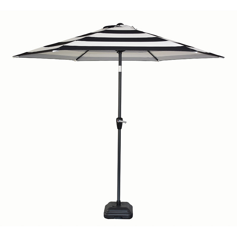 Porch Hexagonal Outdoor Umbrella - Black/White