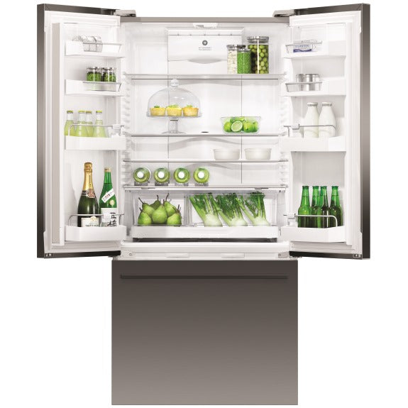Fisher & Paykel 487 Litre French Door Refrigerator - Black Stainless Steel