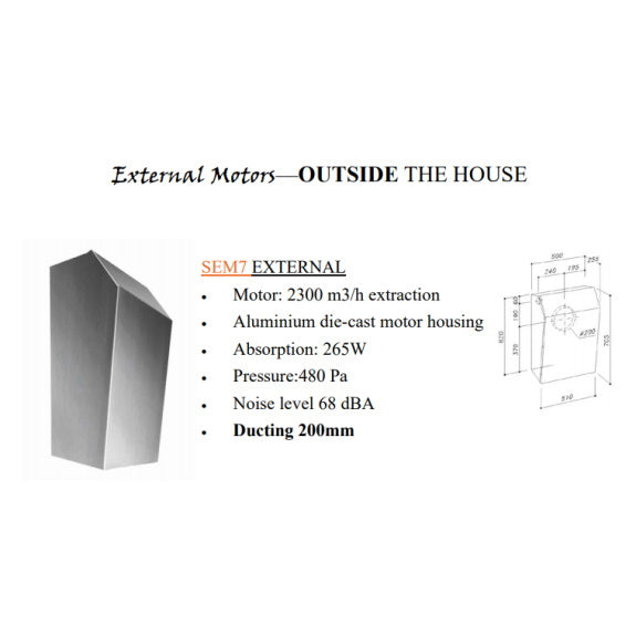 Sirius Valentina 118cm Downdraft Rangehood with SEM7 Motor
