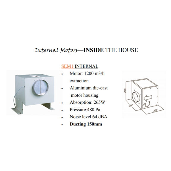 Sirius Valentina 58cm Downdraft Rangehood with SEM1 Motor