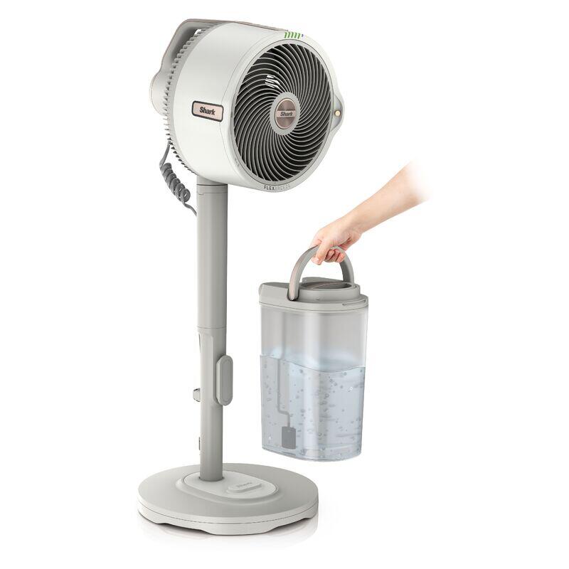 Shark FlexBreeze Pro-Mist 2-in-1 Portable Pedestal Fan with Misting System - White