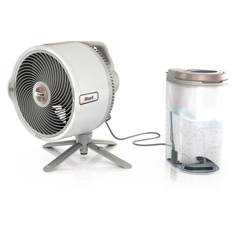 Shark FlexBreeze Pro-Mist 2-in-1 Portable Pedestal Fan with Misting System - White