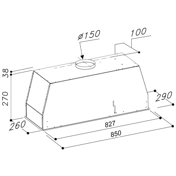 Sirius 85cm Undermount Rangehood - Black