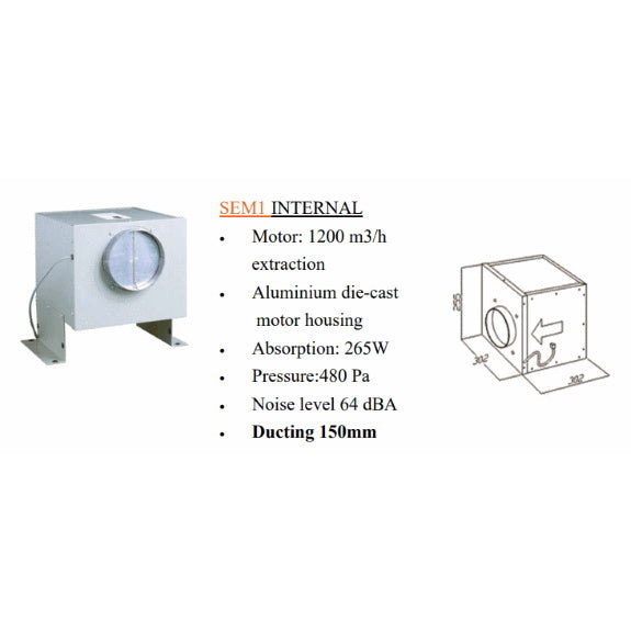 Sirius 120cm Undermount Rangehood with SEM1 Motor