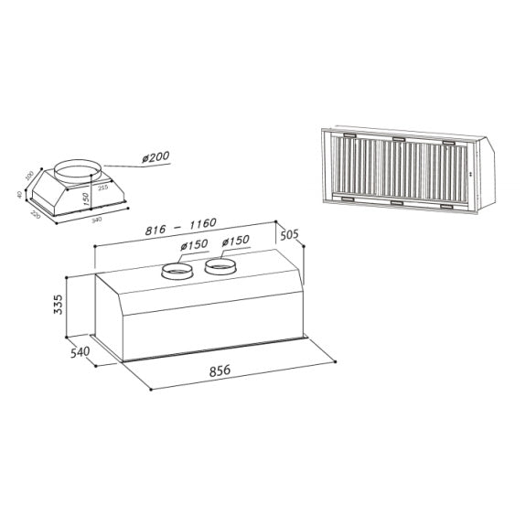 Sirius Valentina 85cm Alfresco Undermount Rangehood
